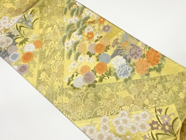 JAPANESE FUKURO OBI / SAGANISHIKI / WOVEN FLOWERS